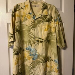 Tommy Bahama Green and Yellow Floral Shirt
